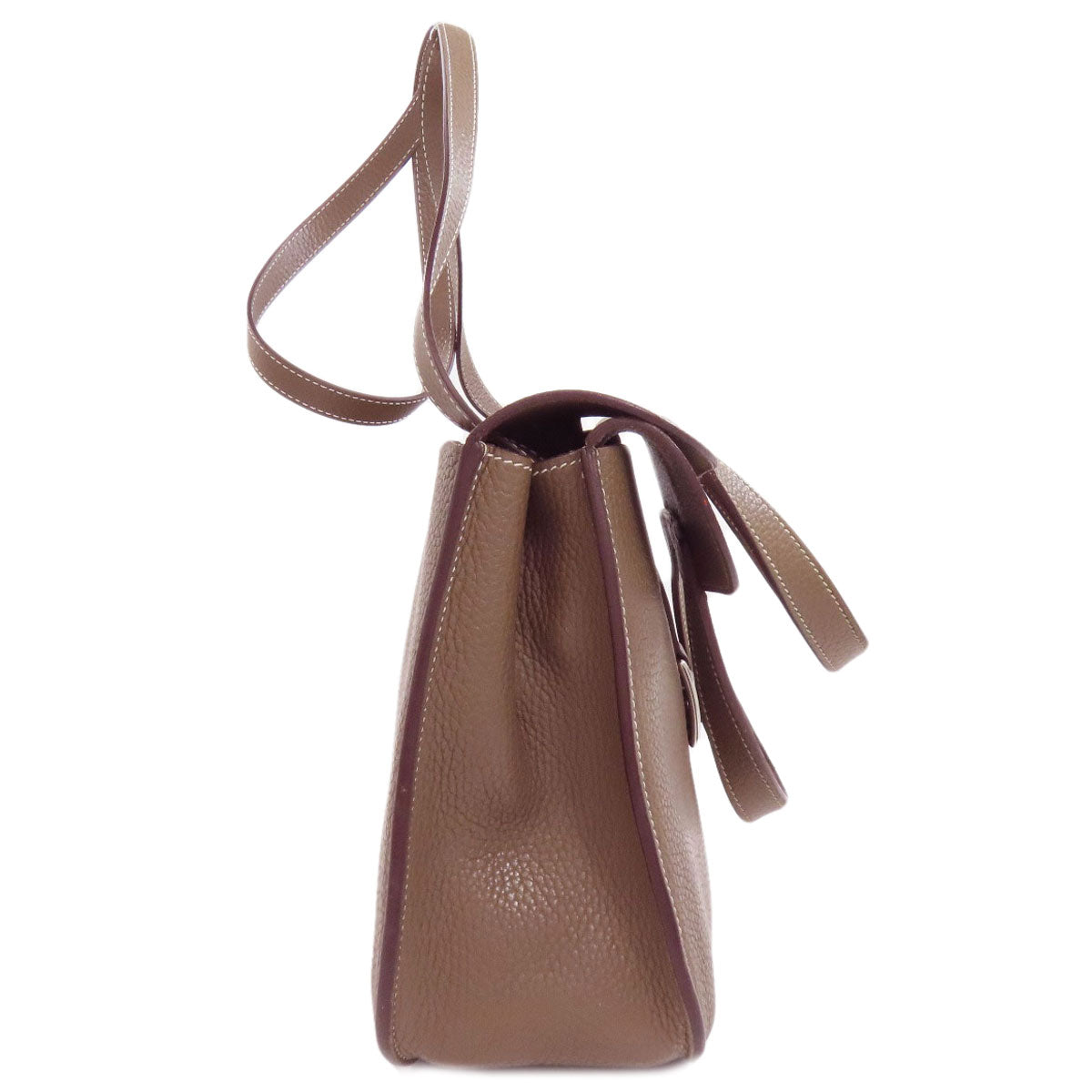 Hermes Shoulder Bag Taurillon Clemence Arzan Etop Silvermetal Beige