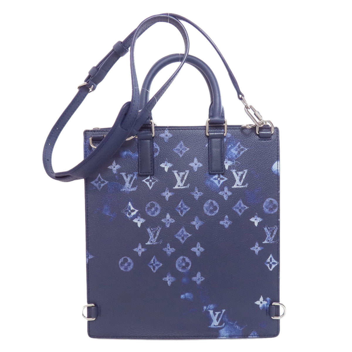 Louis Vuitton M57843 Sac Plat Messenger Watercolor Monogram Canvas Blue Crossbody Bag