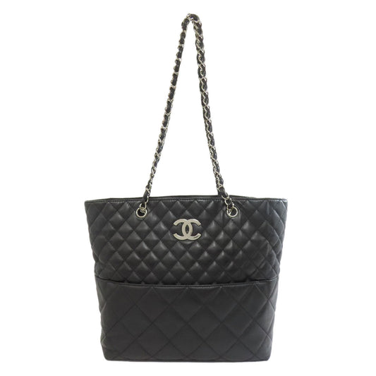 Chanel lambskin Matelasse SilverMetal Black Tote Bag