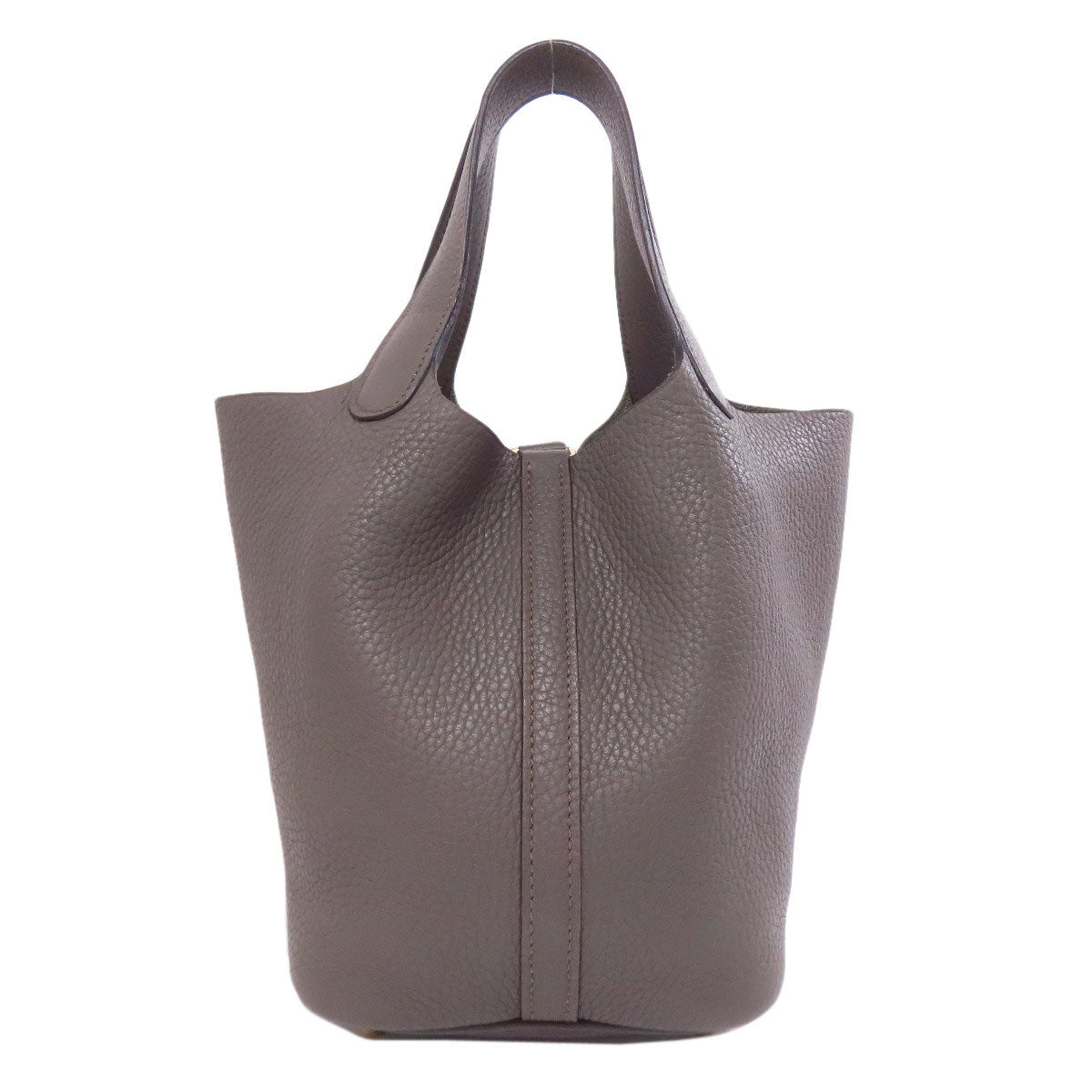 Taurillon Clemence Gray Picotin Lock Pm Metal Gold Travel Bag
