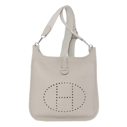 Shoulder Bag Taurillon Clemence Evelyn Pm Silvermetal White