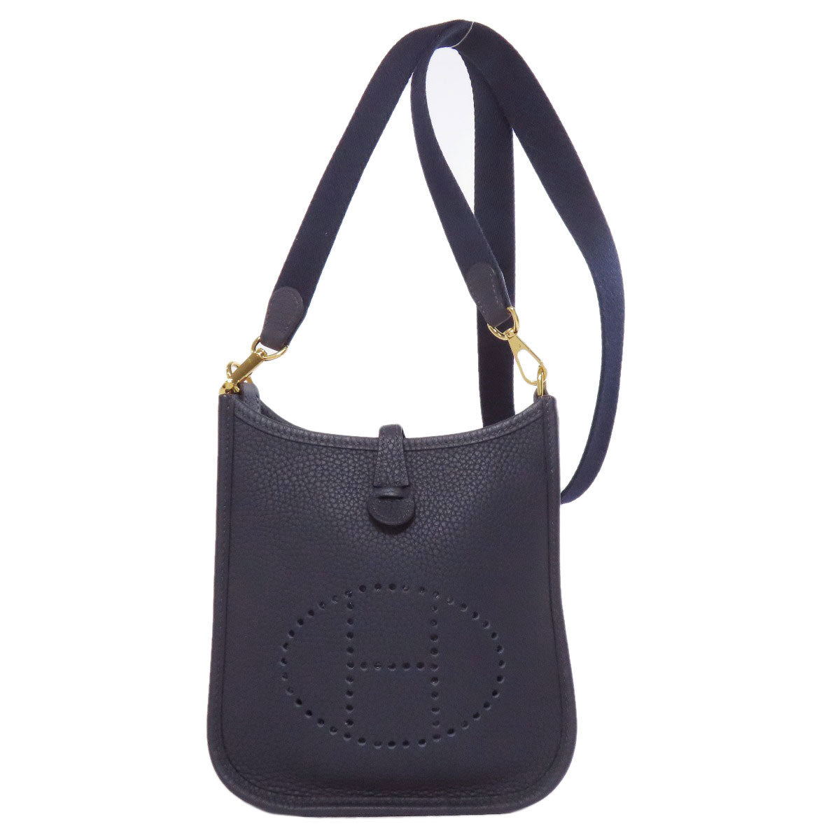 Shoulder Bag Taurillon Clemence Navy Evelyn Tpm Gold Gold Metal