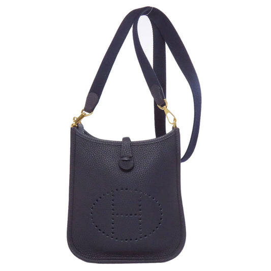 Shoulder Bag Taurillon Clemence Navy Evelyn Tpm Gold Gold Metal