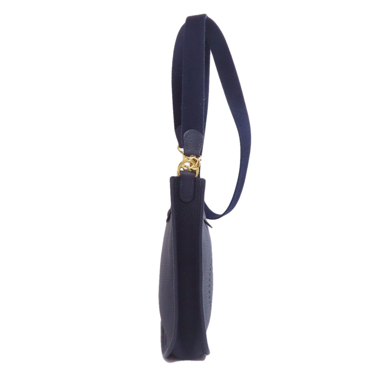 Shoulder Bag Taurillon Clemence Navy Evelyn Tpm Gold Gold Metal