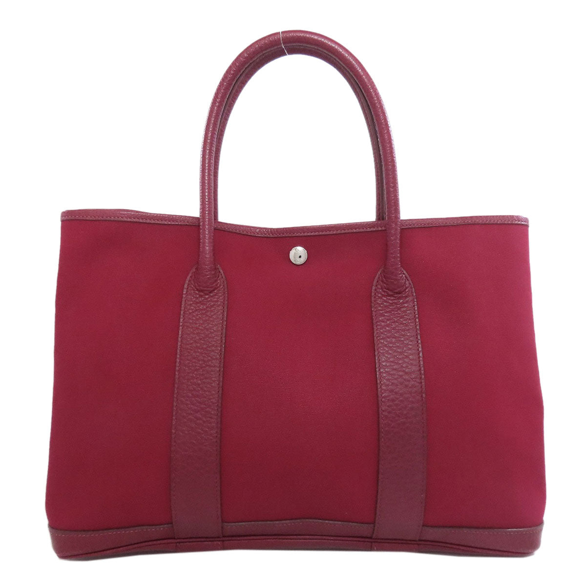 Hermes Tote Bag Towar Officche Garden Party Pm Rouge Metal Red Silver