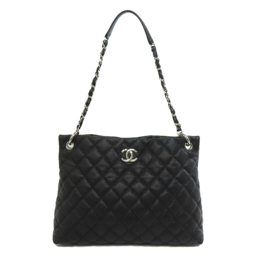 Chanel Grained Calfskin Skin Matelasse SilverMetal Black Tote Bag 2
