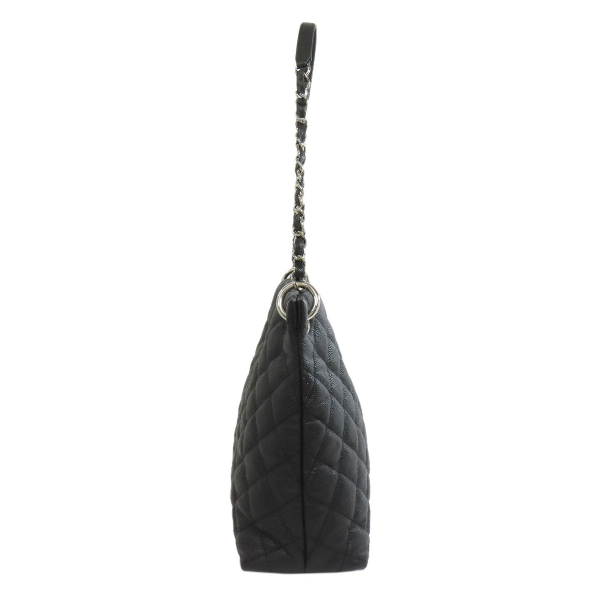 Chanel Grained Calfskin Skin Matelasse SilverMetal Black Tote Bag 2