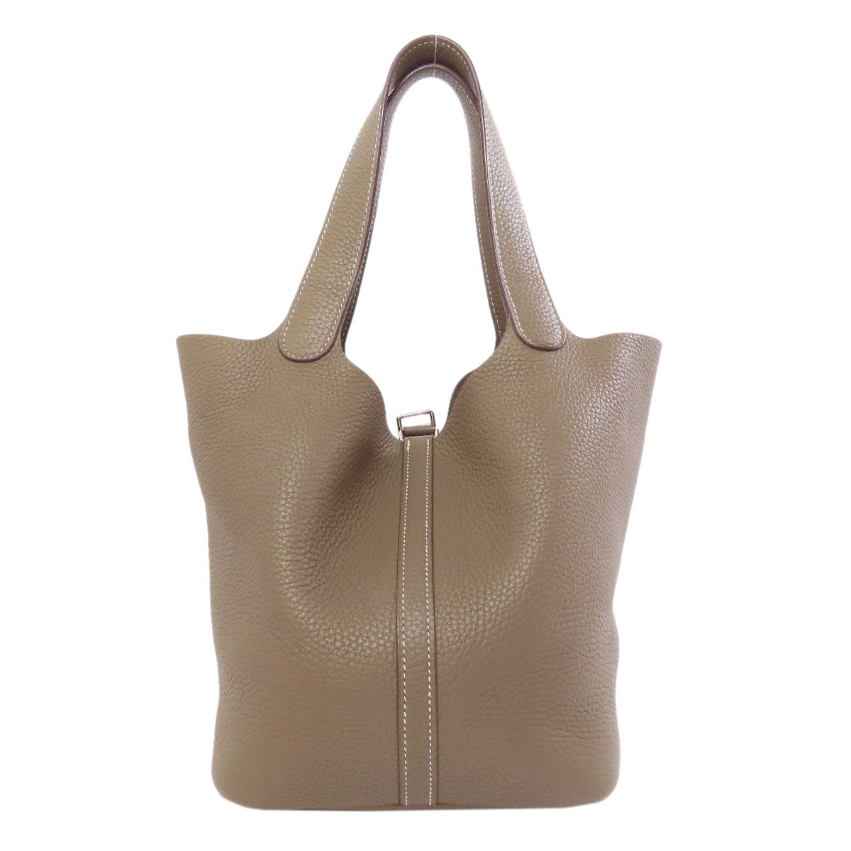 Taurillon Clemence Picotin Lock Mm Etoupe Silvermetal Beige Travel Bag Etoupe Silvermetal