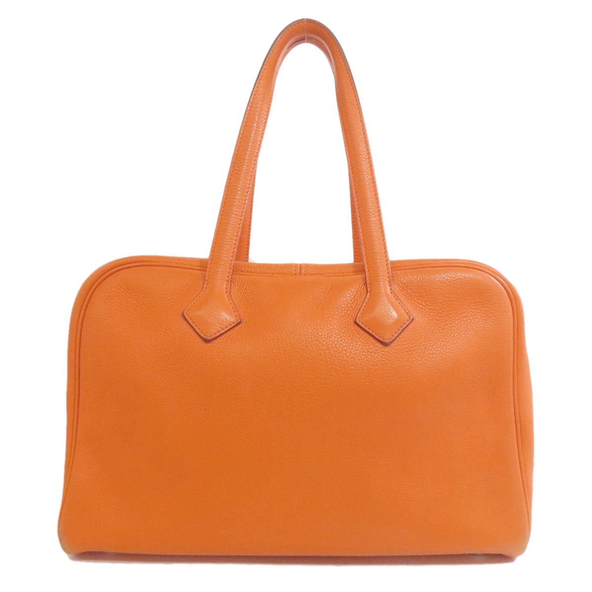 Hermes Tote Bag Taurillon Clemence Victoria Elan Metal Silver Orange