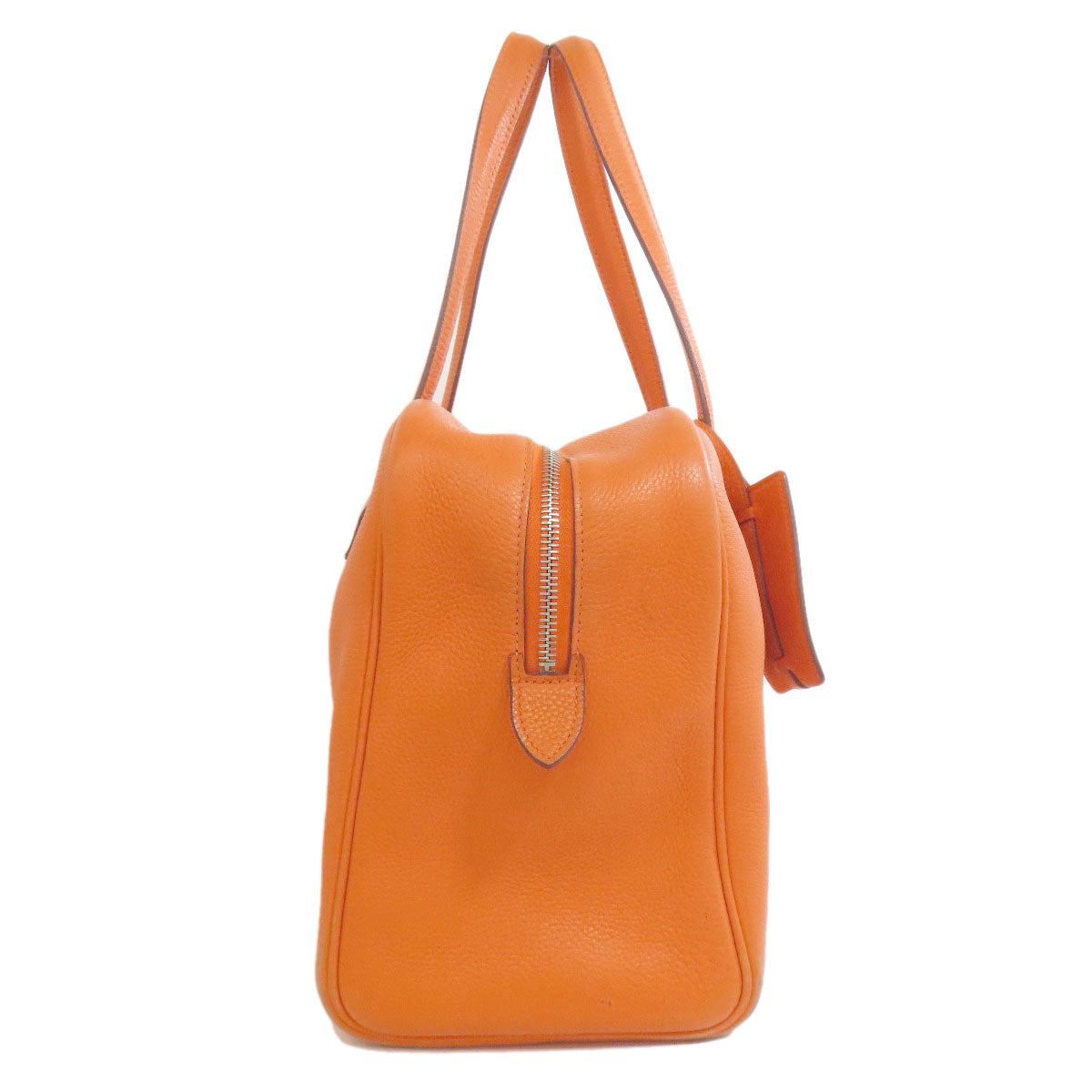Tote Bag Taurillon Clemence Orange Victoria Elan Silver