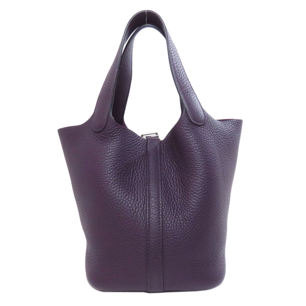 Hermes Handbag Taurillon Clemence Picotin Lock Pm Silvermetal Purple Travel Bag