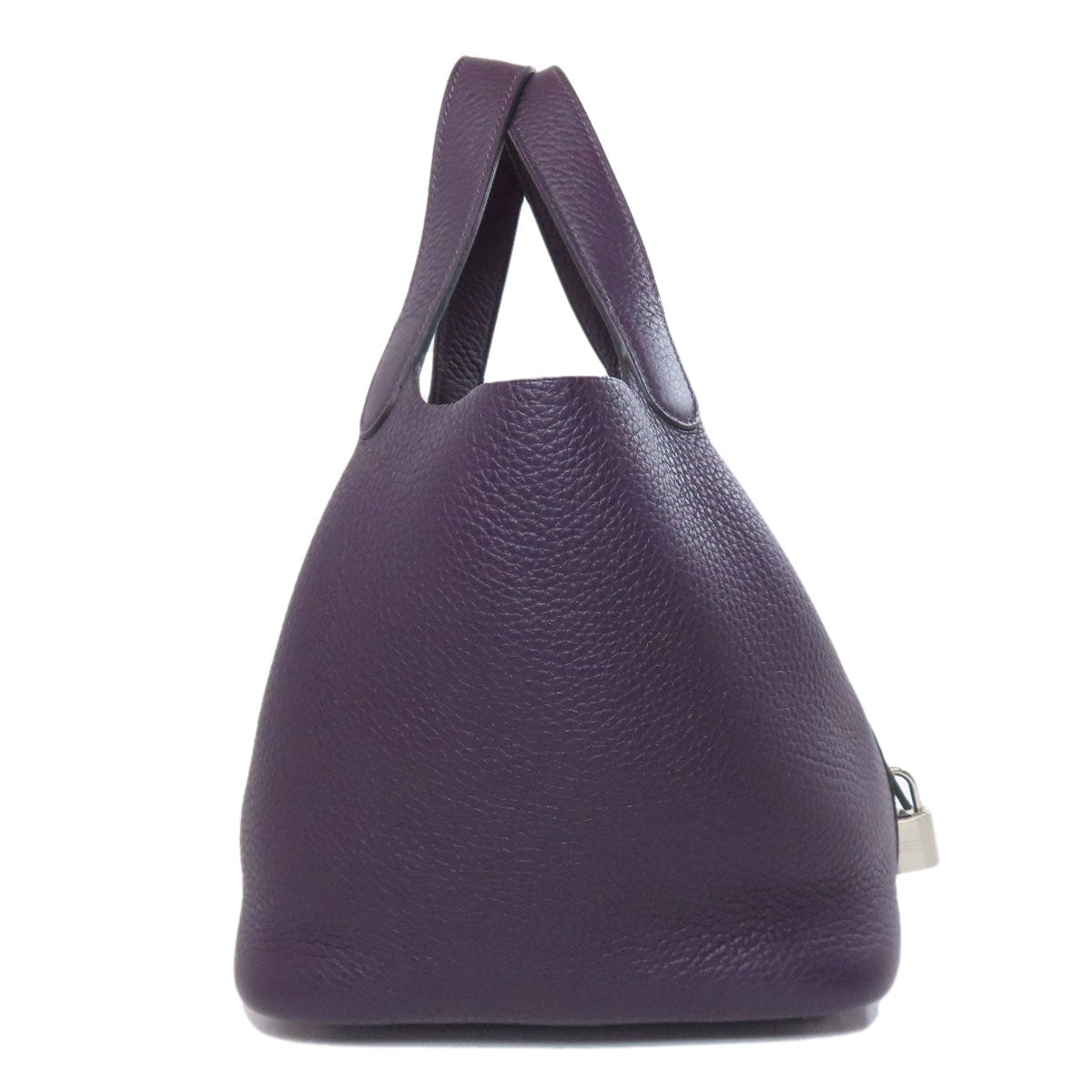 Hermes Handbag Taurillon Clemence Picotin Lock Pm Silvermetal Purple Travel Bag