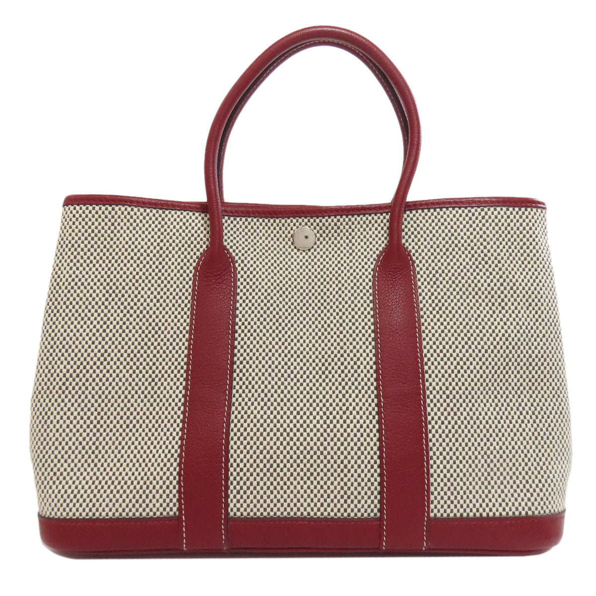 Hermes Handbag Garden Party Tpm Canvas Gray Travel Bag
