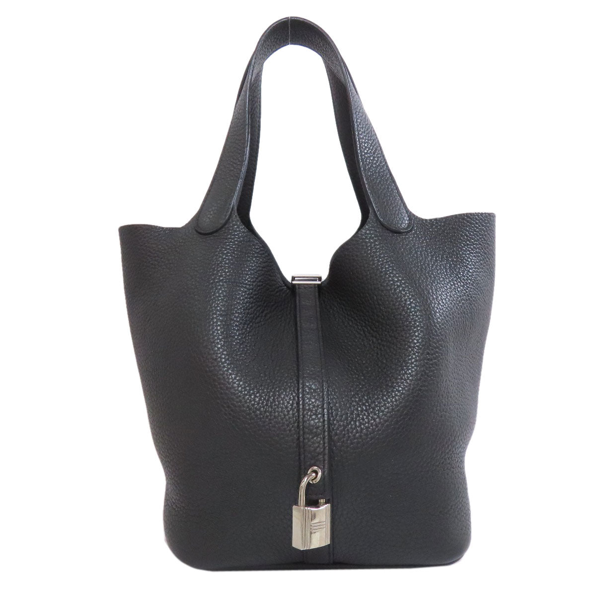 Togo Picotin Lock Mm Silvermetal Black Travel Bag