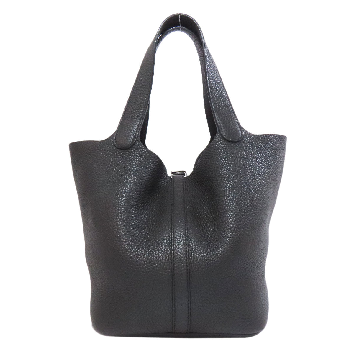 Togo Picotin Lock Mm Silvermetal Black Travel Bag