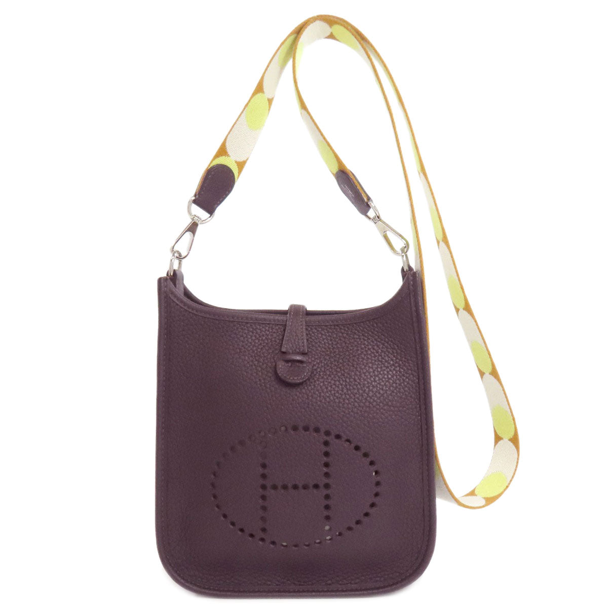 Hermes Shoulder Bag Taurillon Clemence Evelyn Tpm Silvermetal Brown