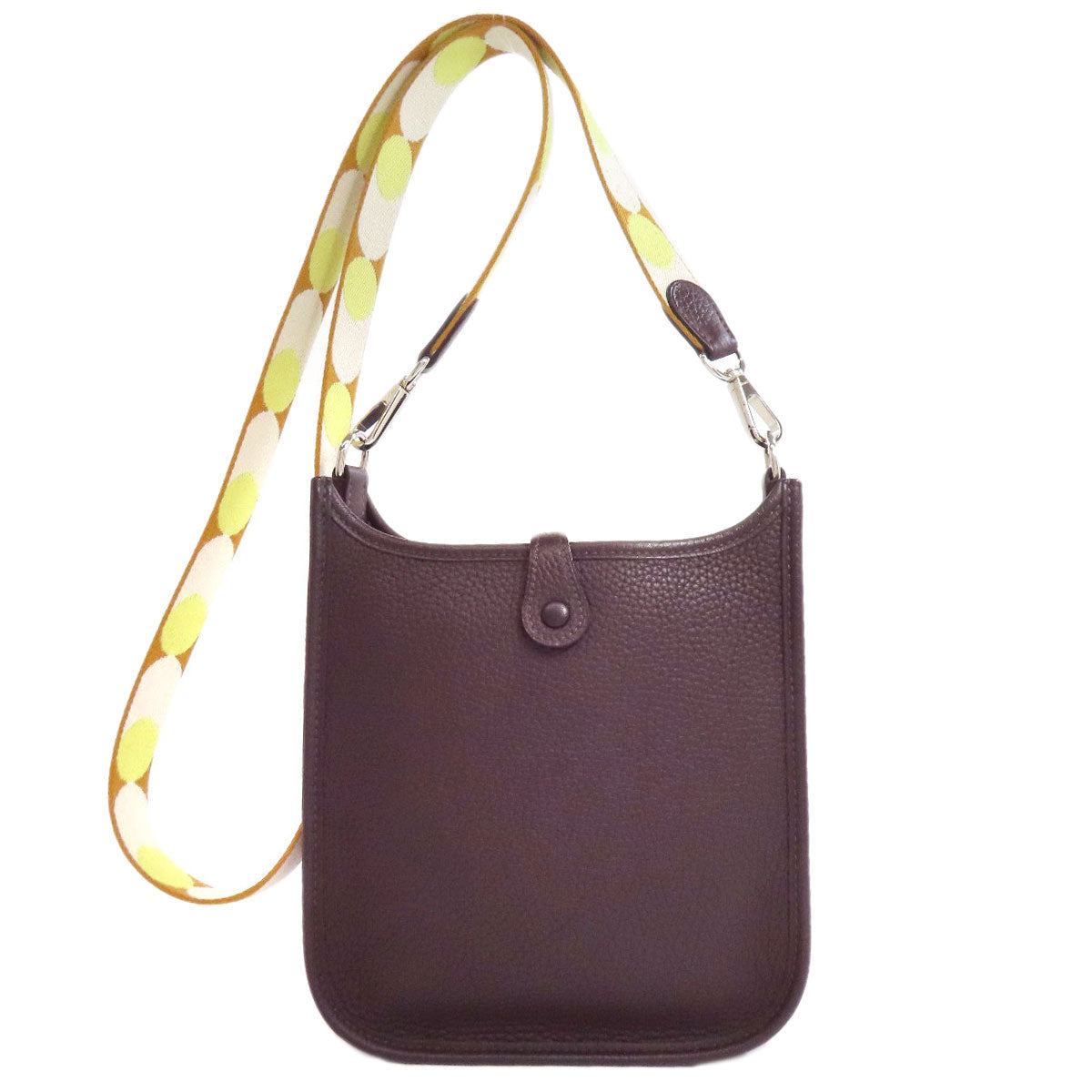 Hermes Shoulder Bag Taurillon Clemence Evelyn Tpm Silvermetal Brown