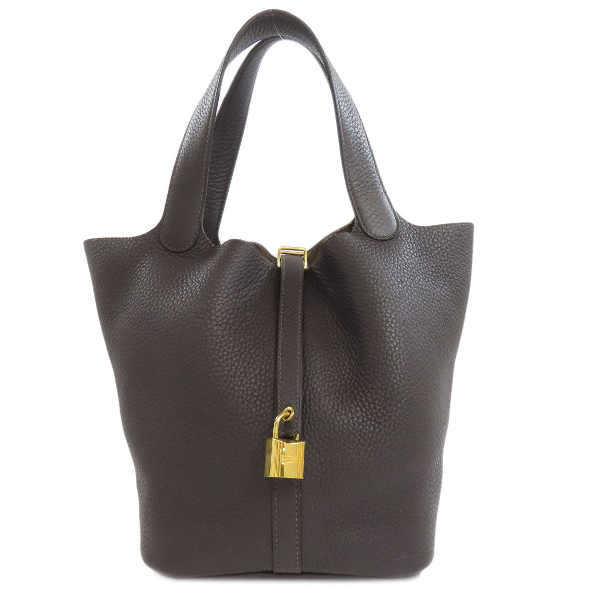 Taurillon Clemence Picotin Lock Mm Metal Brown Gold Travel Bag