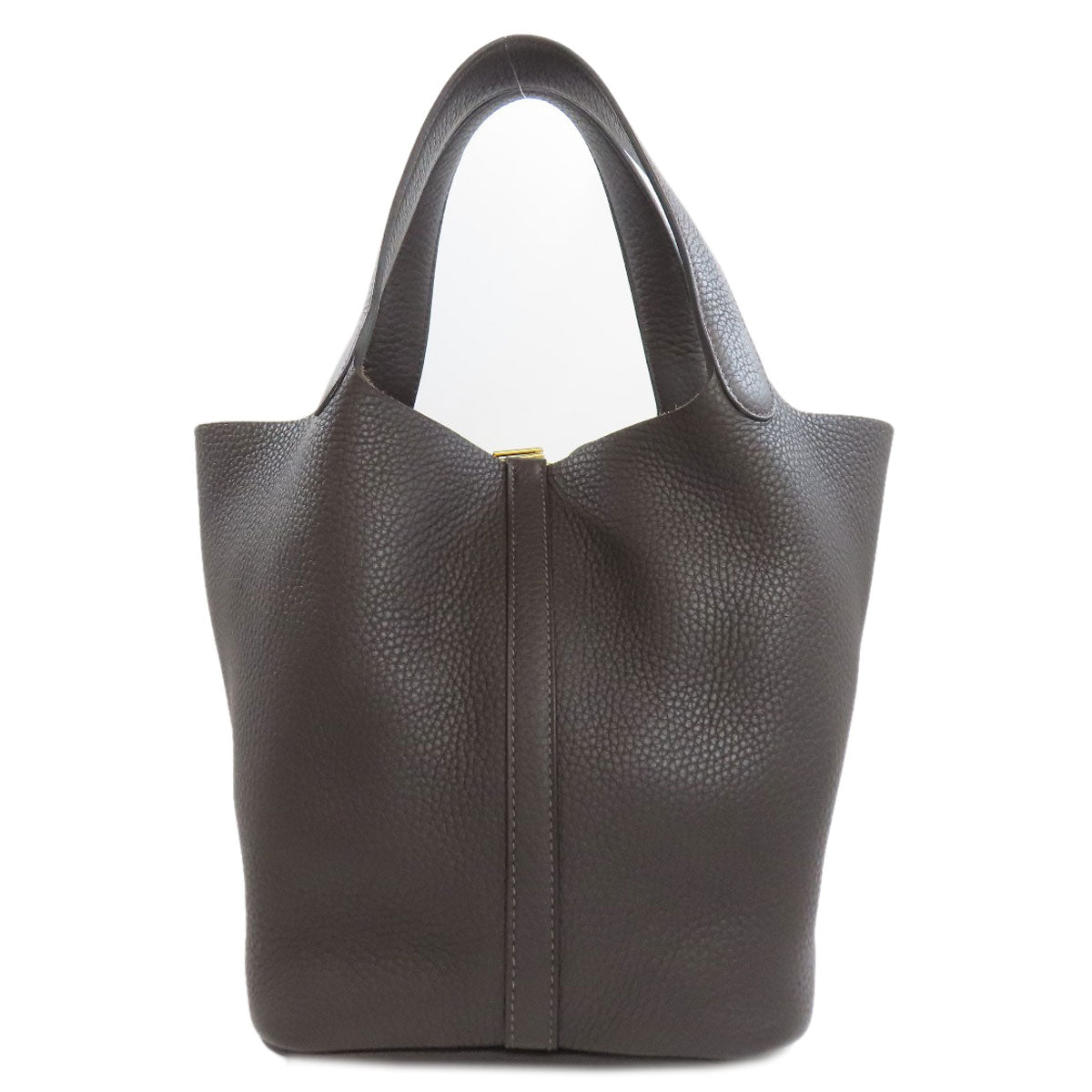 Taurillon Clemence Picotin Lock Mm Metal Brown Gold Travel Bag