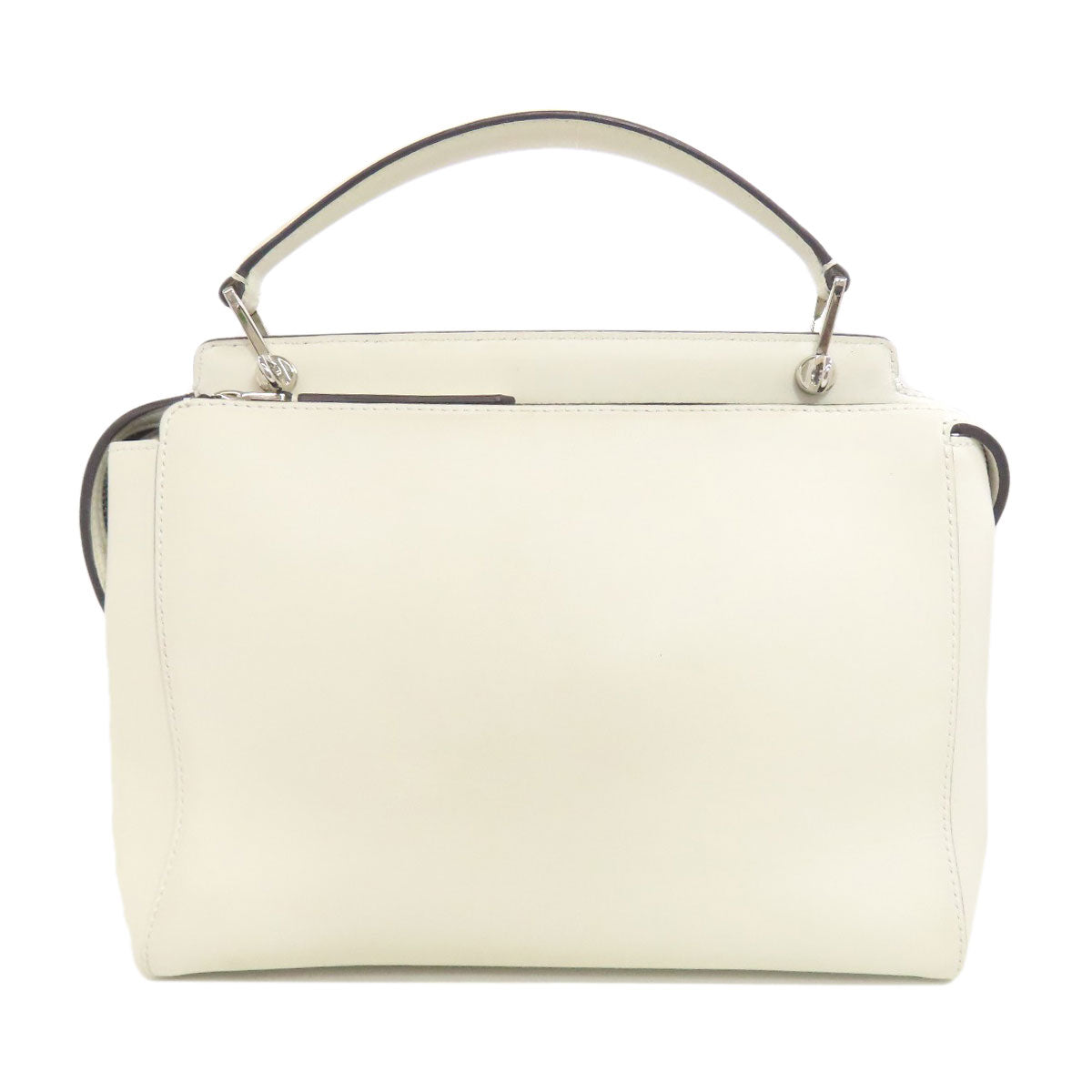 Fendi Handbag Calfskin Dotcom 2Way White Travel Bag