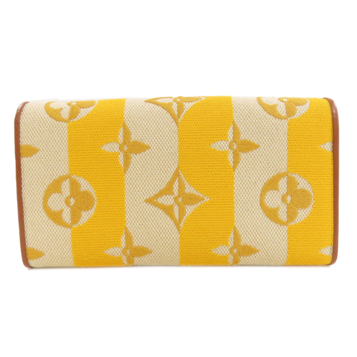Louis Vuitton Long Purse M80416 yellow Portefeuille Canvas Wallet Case