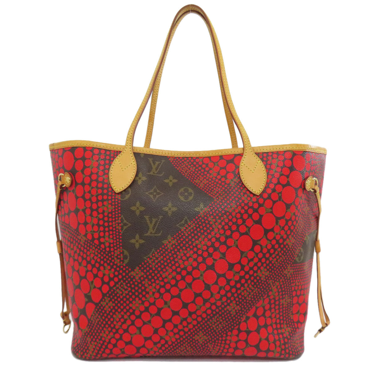 Louis Vuitton M40686 Yayoi Kusama collaboration Neverfull Monogram Canvas Red Tote Bag