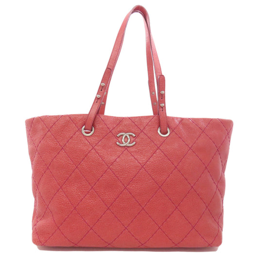 Chanel Calfskin On Road Matelasse Pink Silver Tote Bag