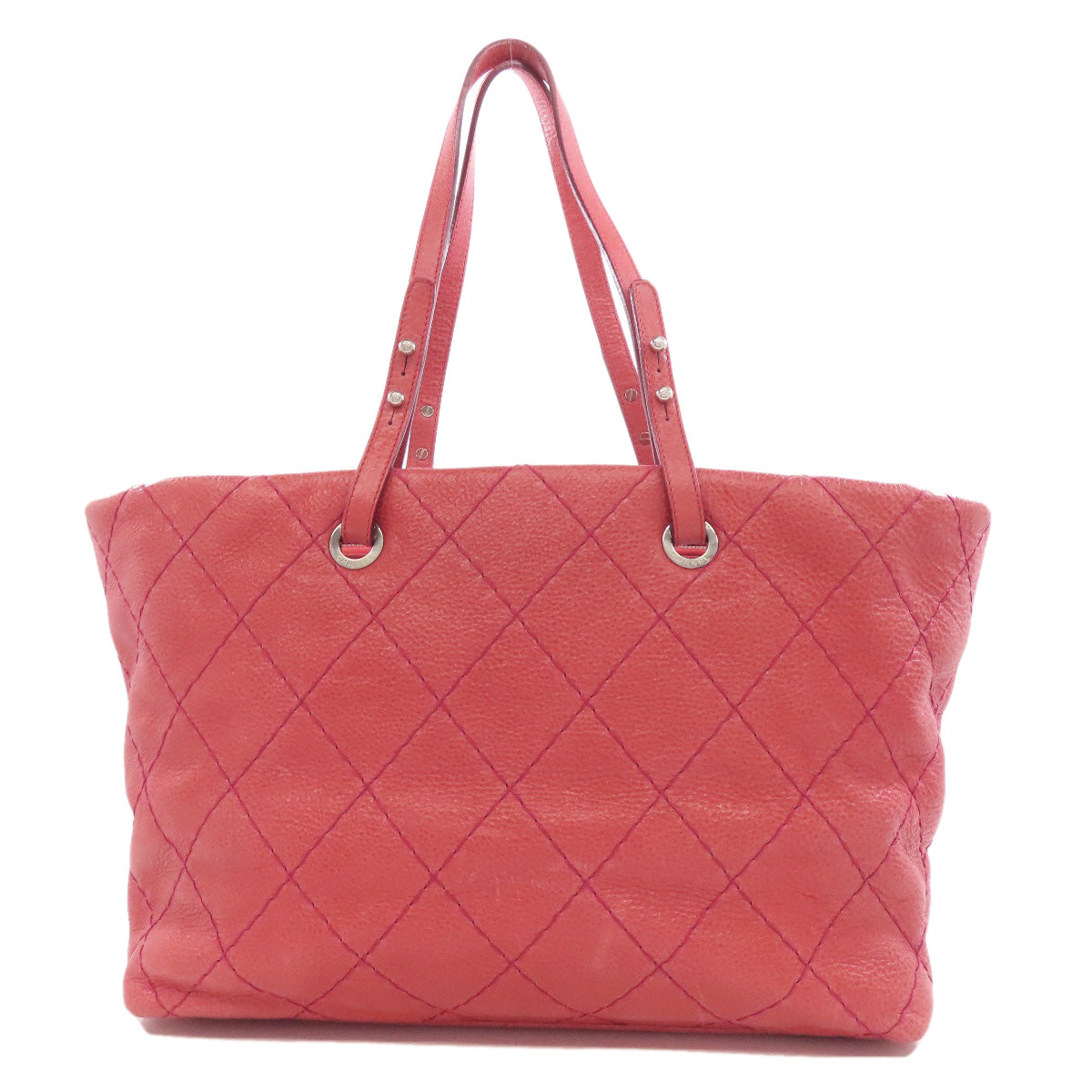 Chanel Calfskin On Road Matelasse Pink Silver Tote Bag