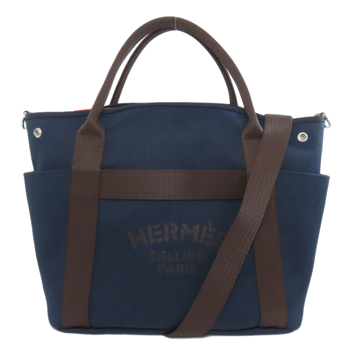 Hermes Tote Bag Sac De Pansage Graeme Canvas Navy