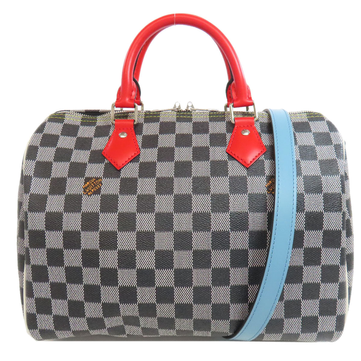 Louis Vuitton Boston Duffel N40236 Damier Speedy Canvas Black Travel Bag