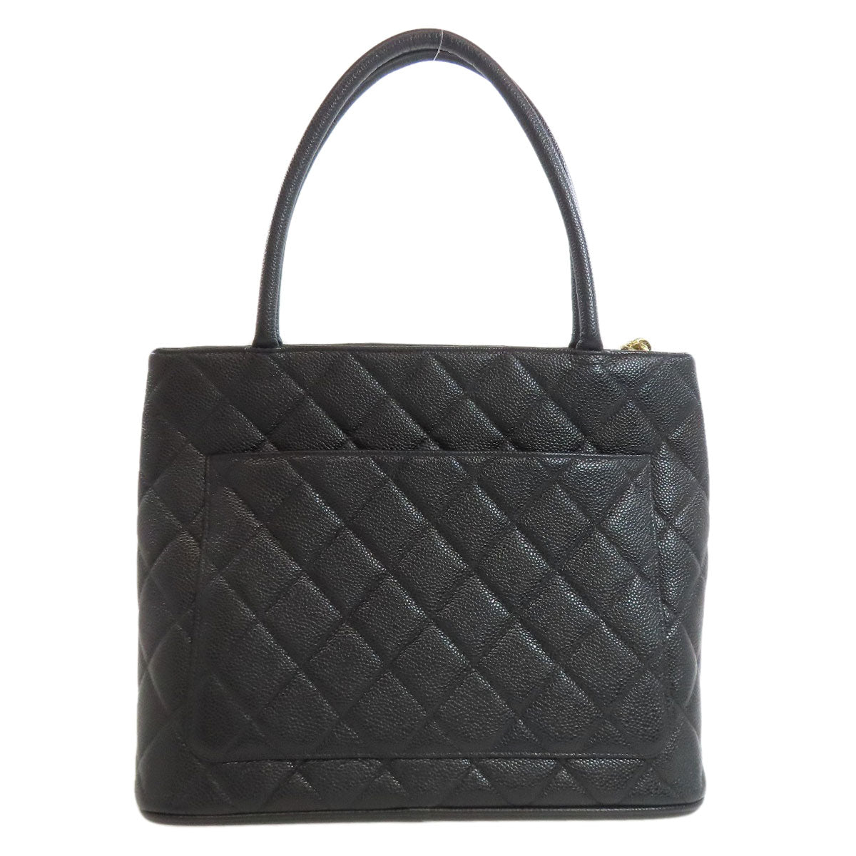 Chanel Grained Calfskin Skin Black Gold Tote Bag 4
