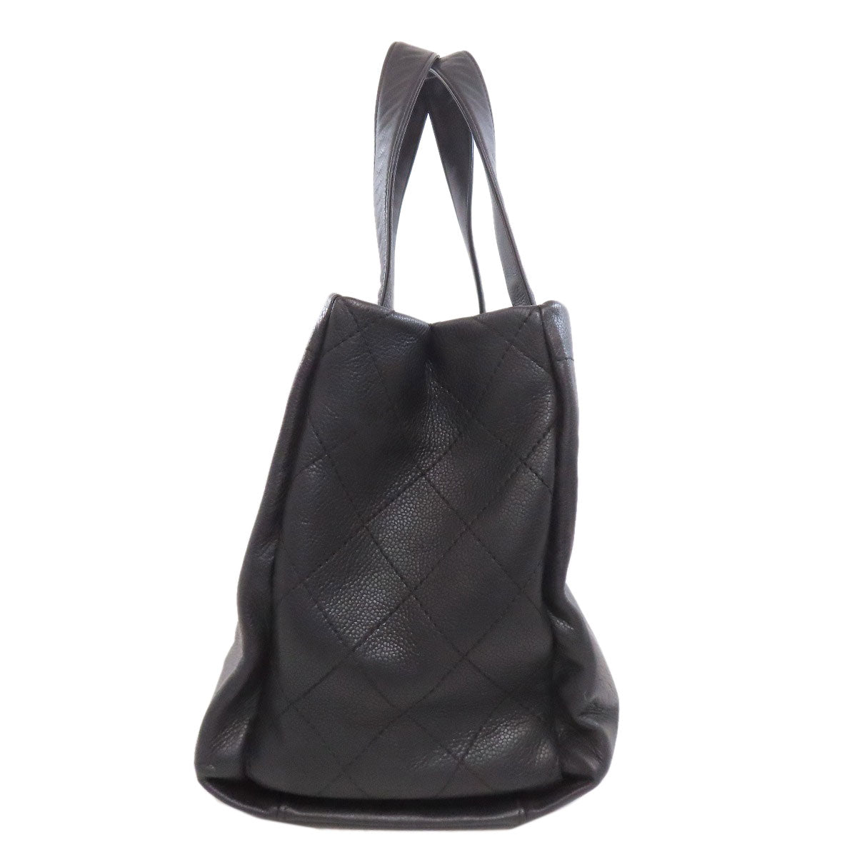 Chanel Grained Calfskin Skin COCO Mark Black Tote Bag 2