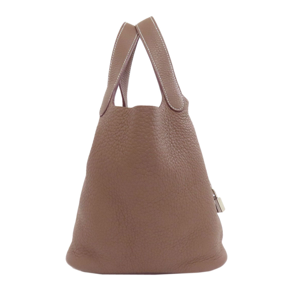Hermes Handbag Picotin Lock Pm Etoupe Silvermetal Leather Beige Travel Bag