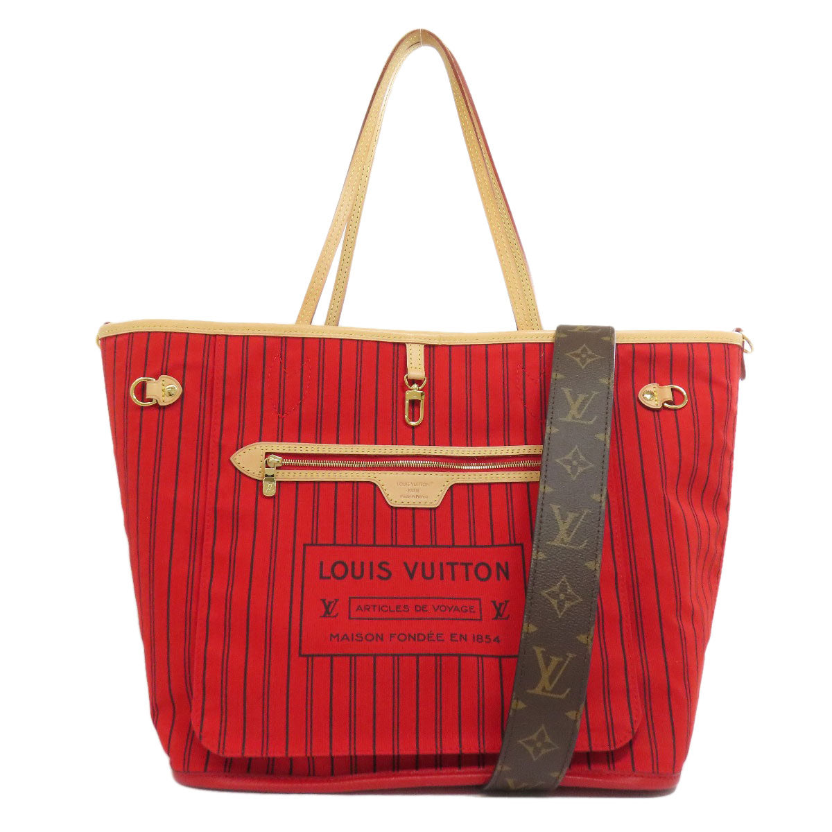 Louis Vuitton M12096 Neverfull Inside Out MM Monogram Canvas Brown Tote Bag