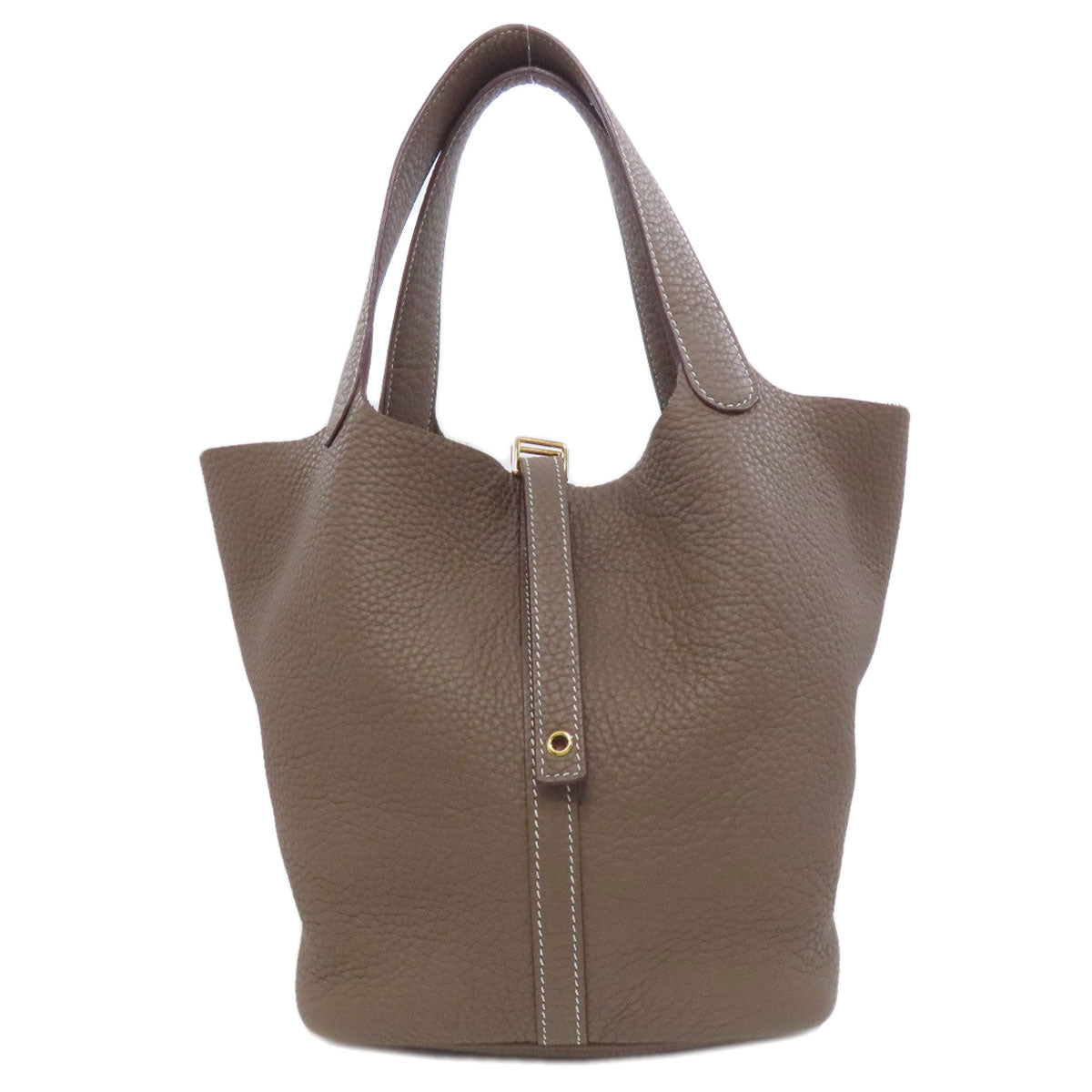 Hermes Handbag Epsom Picotin Lock Mm Etoupe Metal Beige Gold Travel Bag