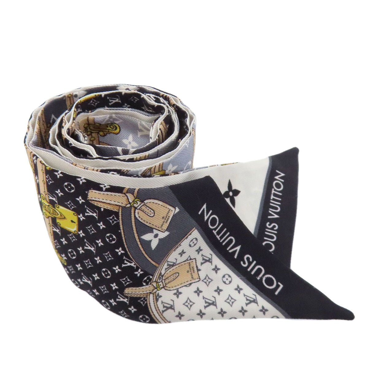Louis Vuitton scarf M76442 silk Bando BB Black