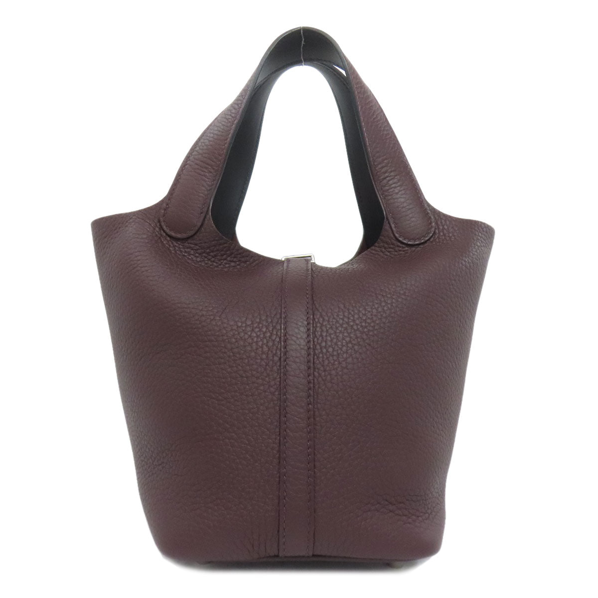 Hermes Handbag Taurillon Clemence Picotin Lock Pm Eclat Metal Red Silver Travel Bag
