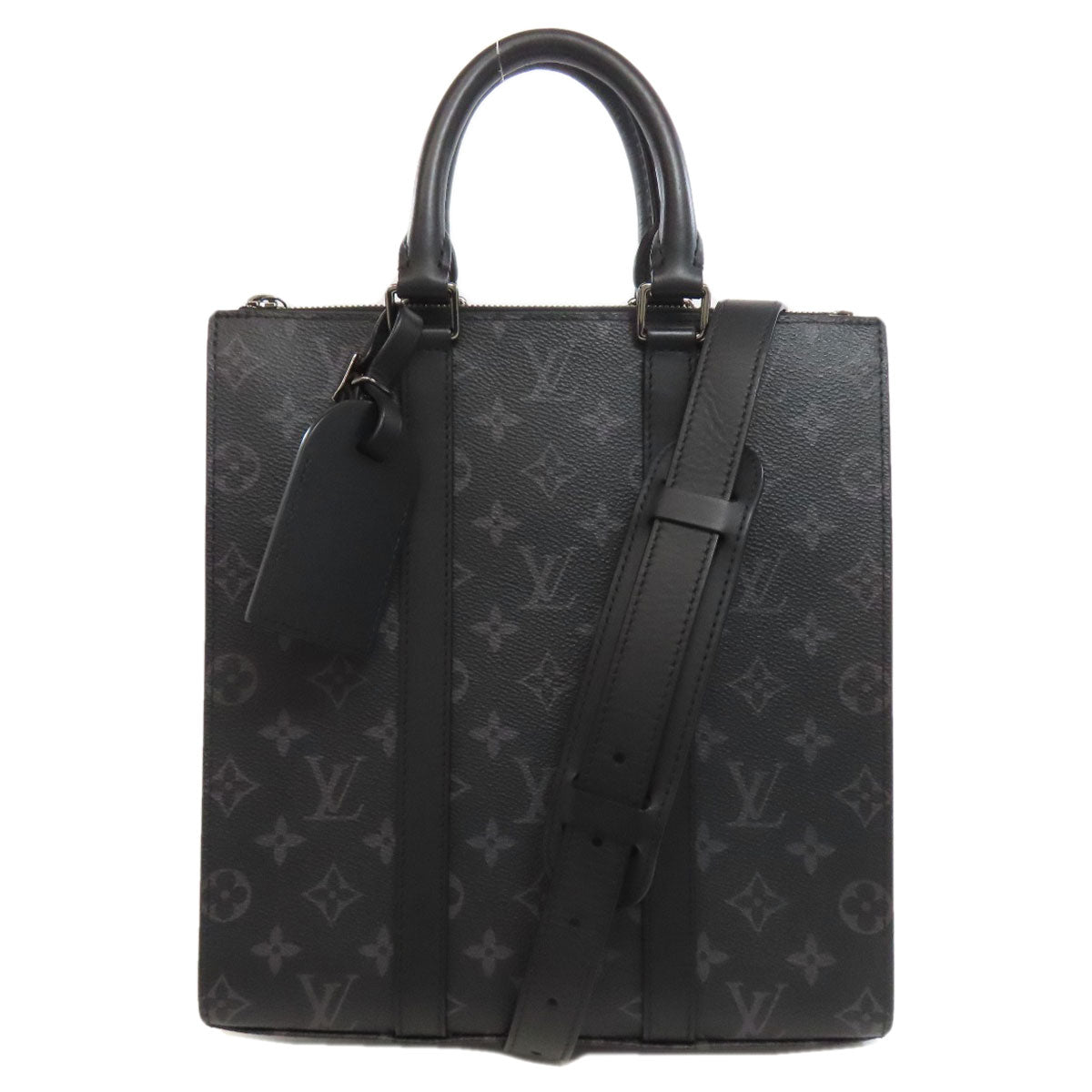 Louis Vuitton M46452 Eclipse Sac Plat Monogram Black Handbag