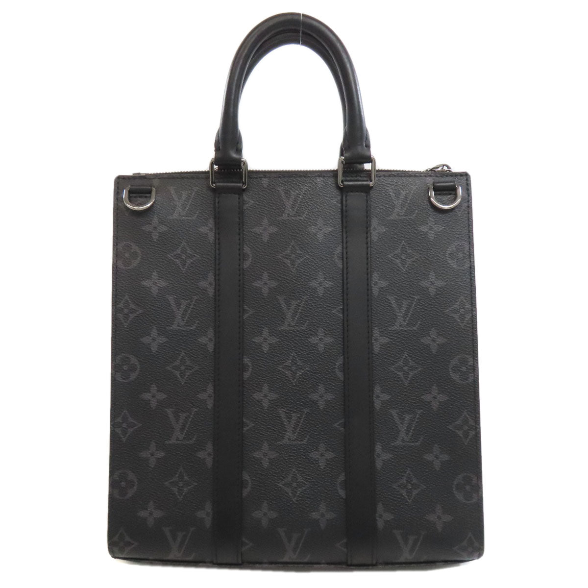 Louis Vuitton M46452 Eclipse Sac Plat Monogram Black Handbag
