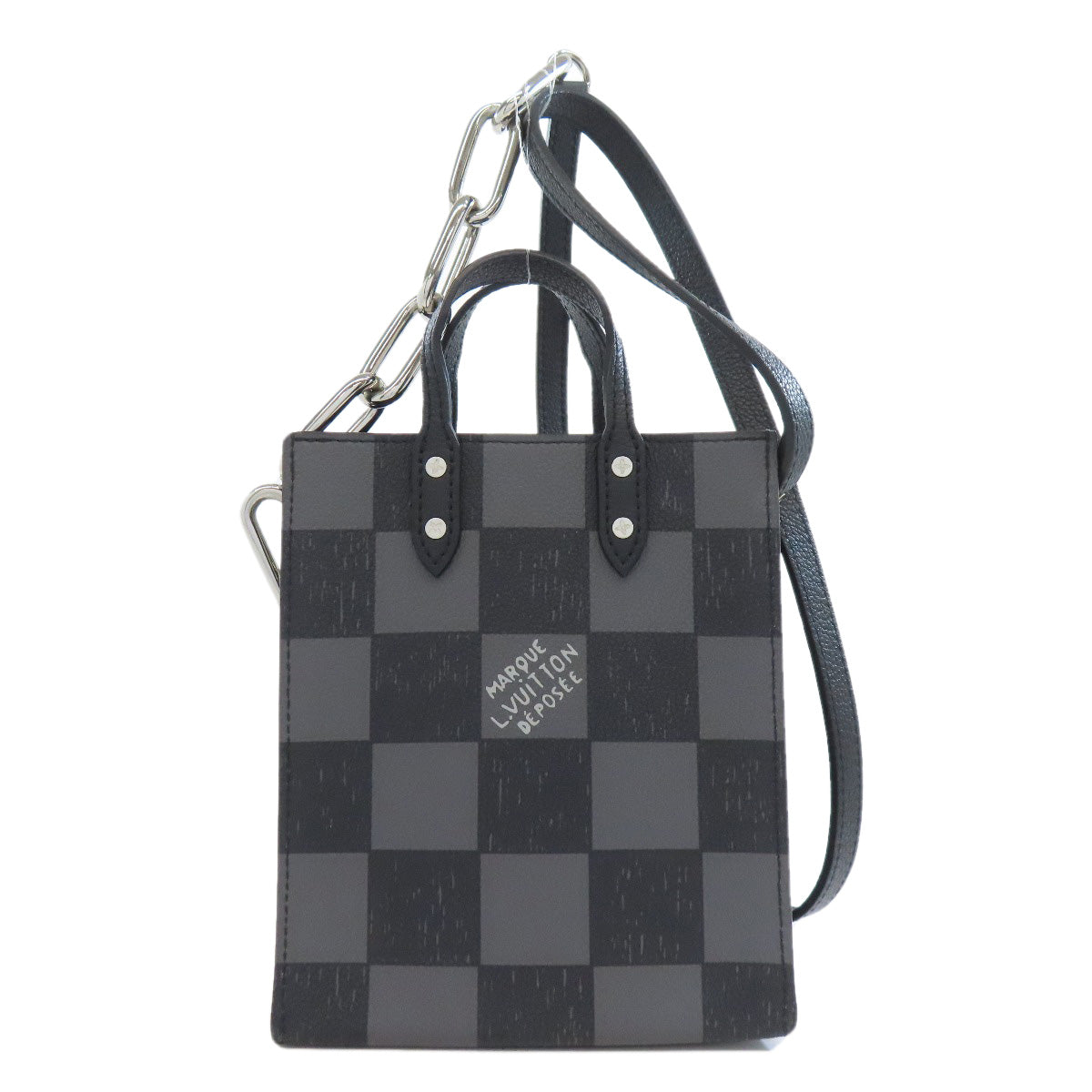 Louis Vuitton N60479 Damier Checkerboard Sac Canvas Black Handbag
