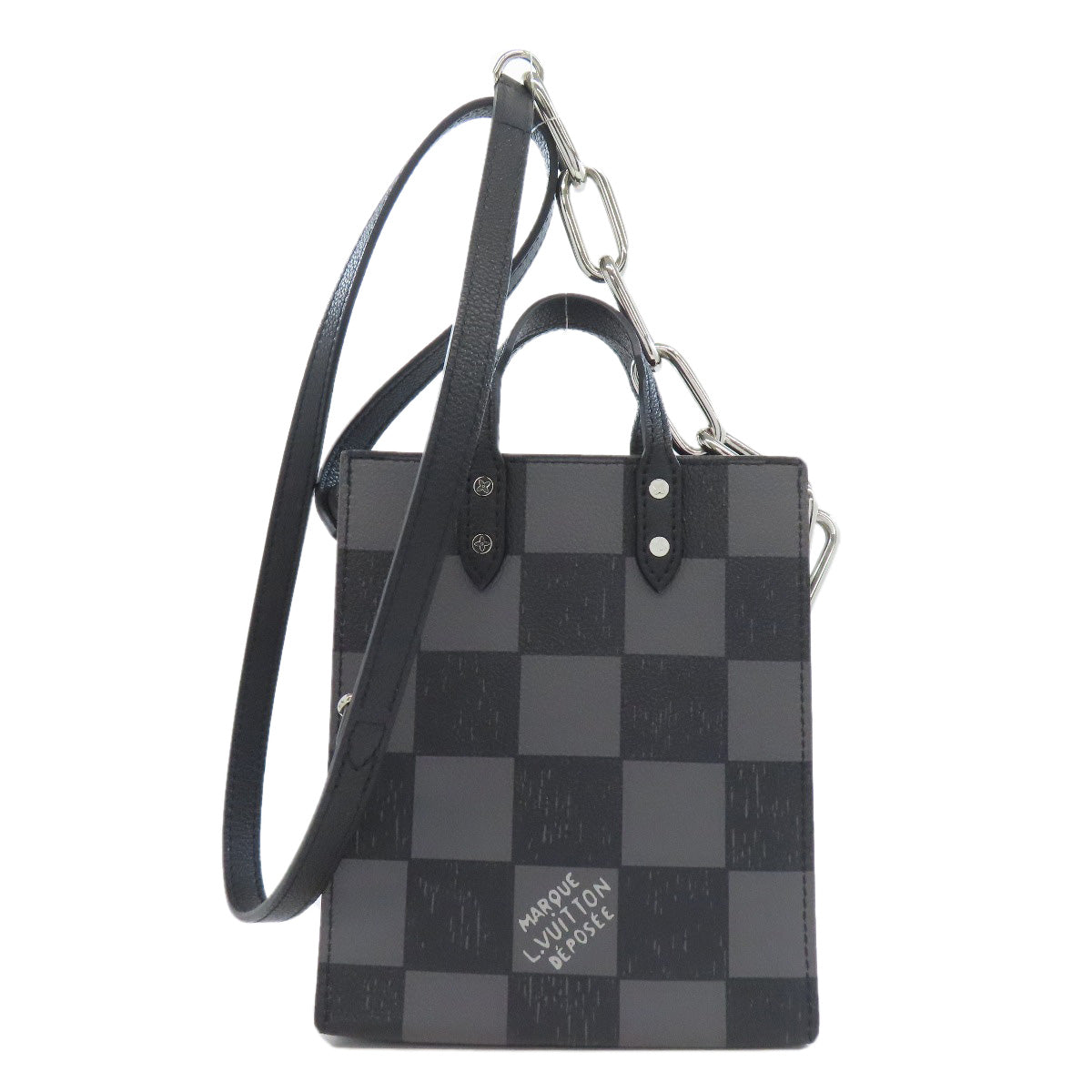 Louis Vuitton N60479 Damier Checkerboard Sac Canvas Black Handbag