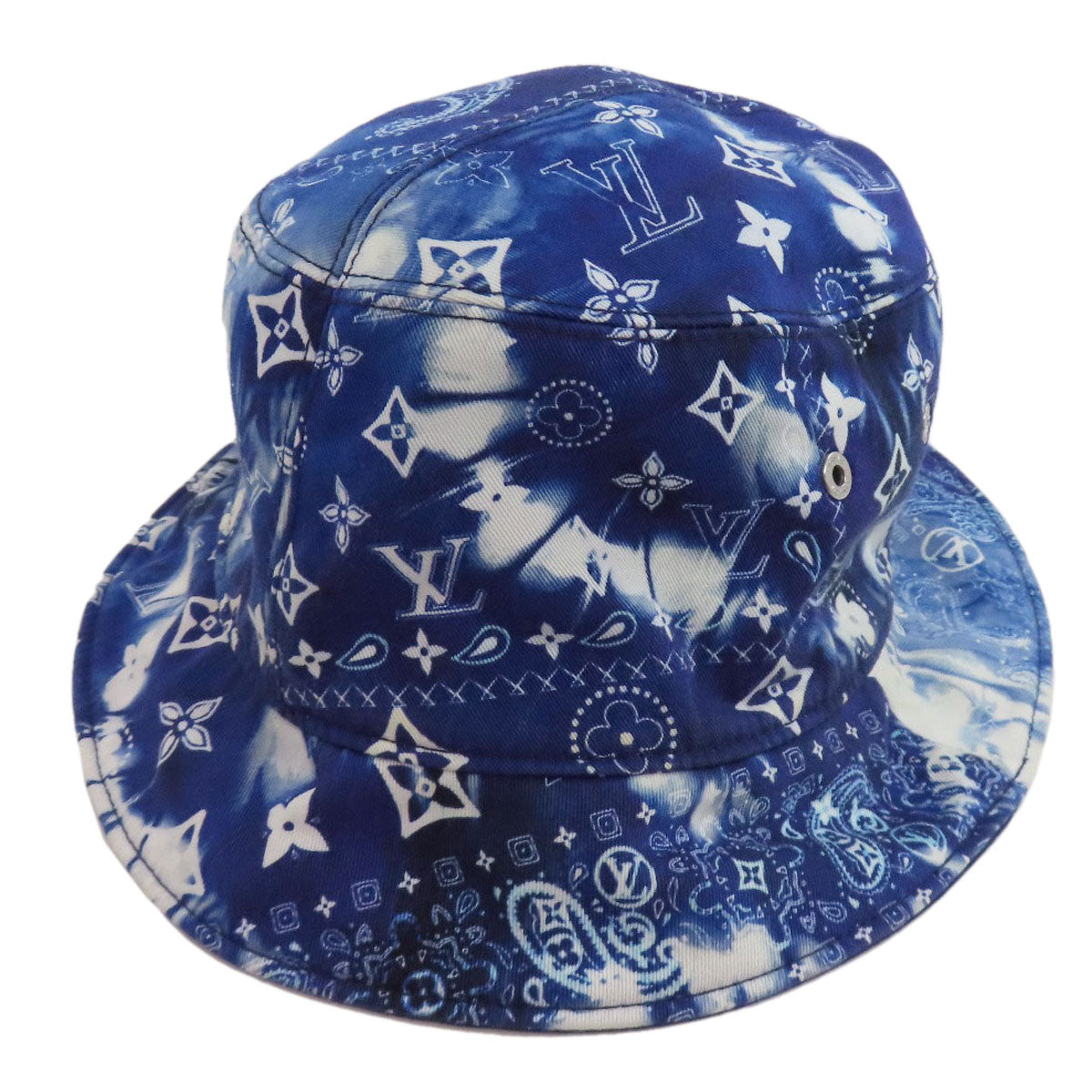 Louis Vuitton Bonnet Bandana Print Monogram Canvas Blue Hat