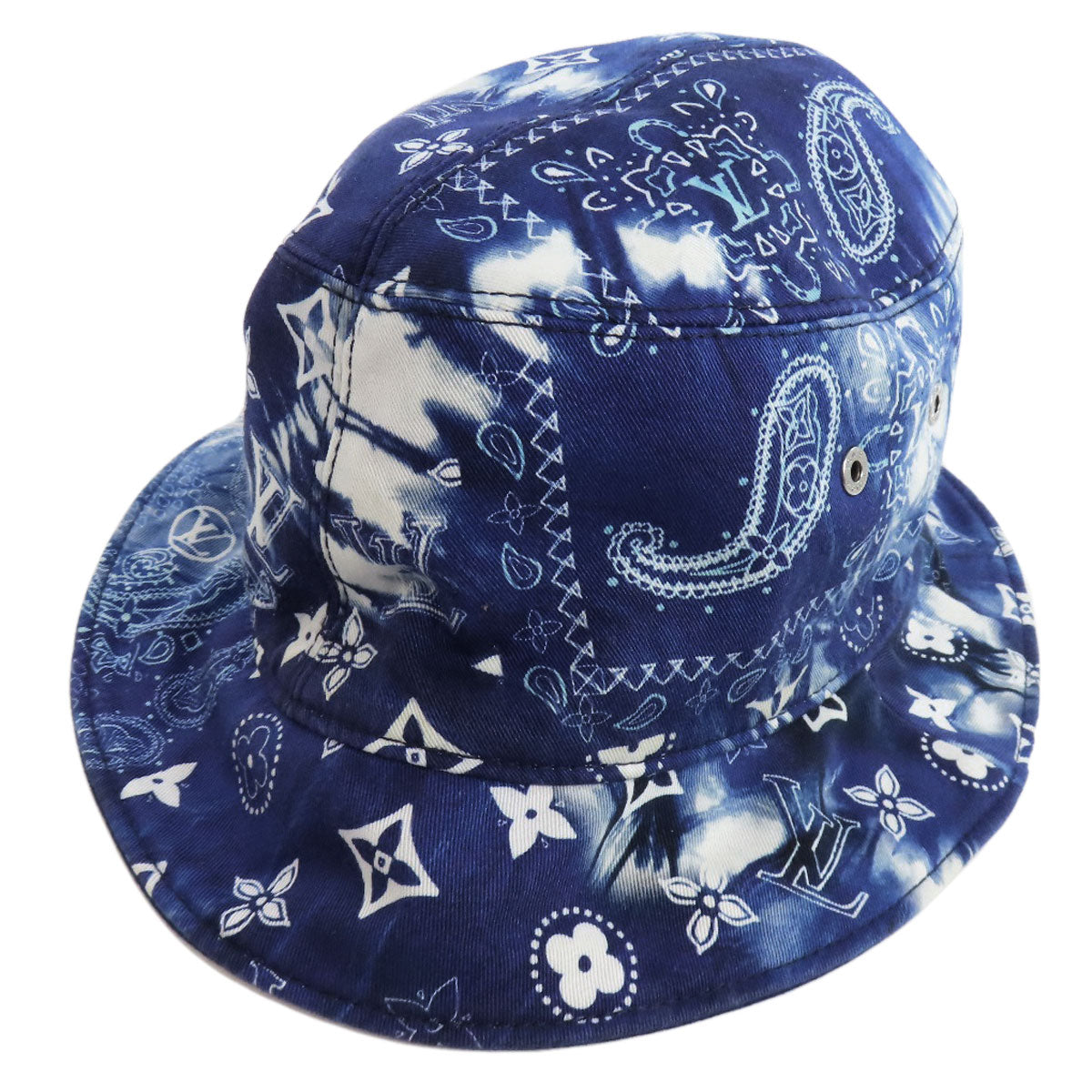 Louis Vuitton Bonnet Bandana Print Monogram Canvas Blue Hat