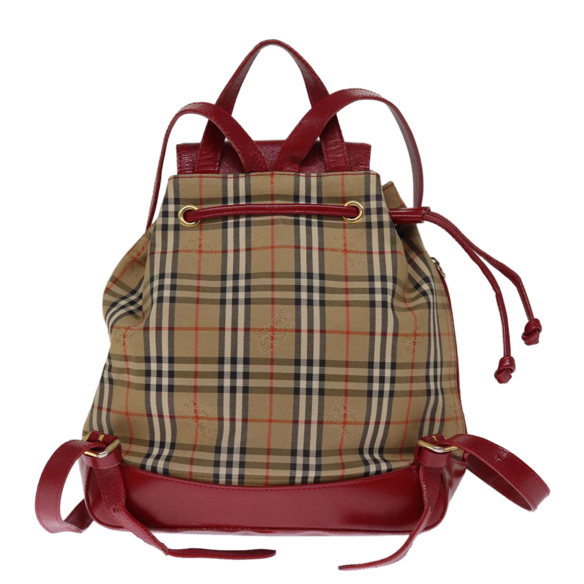 Burberry Luxury ss Nova Check Backpack Auth Canvas Beige Red