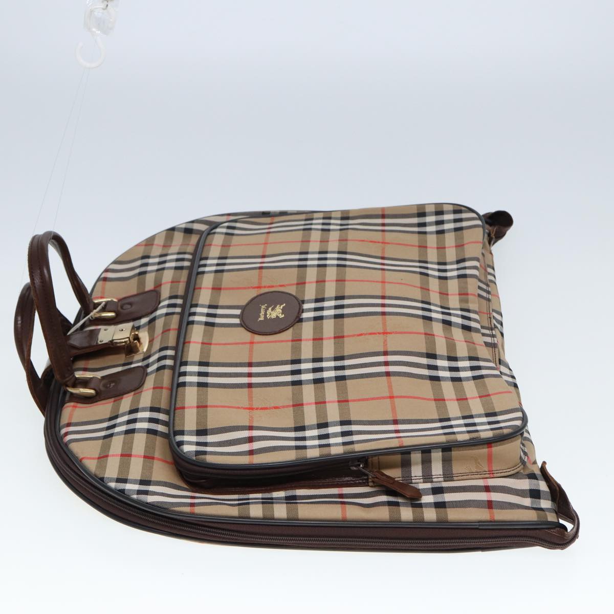 Burberry Luxury ss Nova Check Garment Cover Auth Handbag Canvas Brown Beige Travel Bag