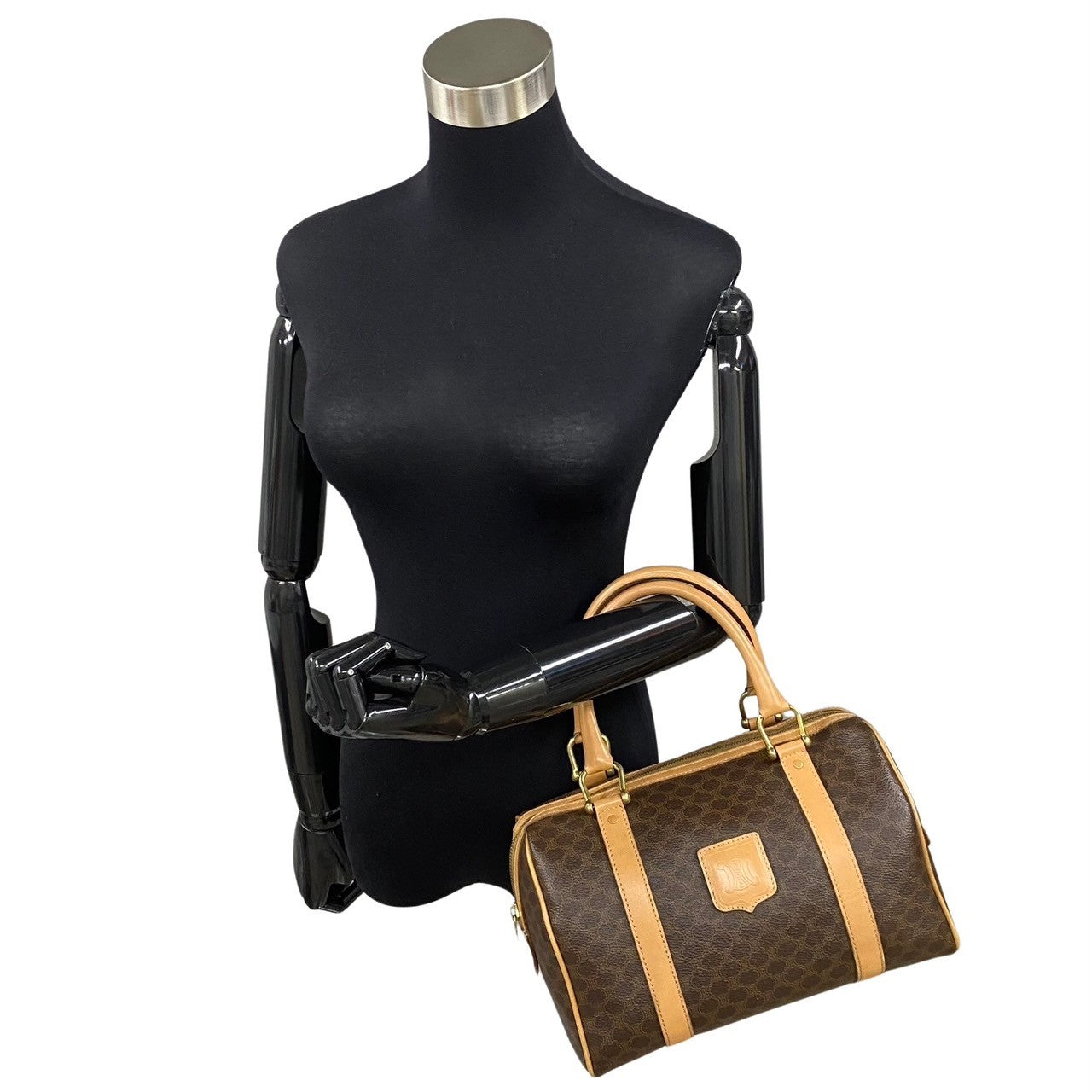 Pvc Macadam Blason Triomphe Pattern Women(Unisex) Leather Brown Travel Bag