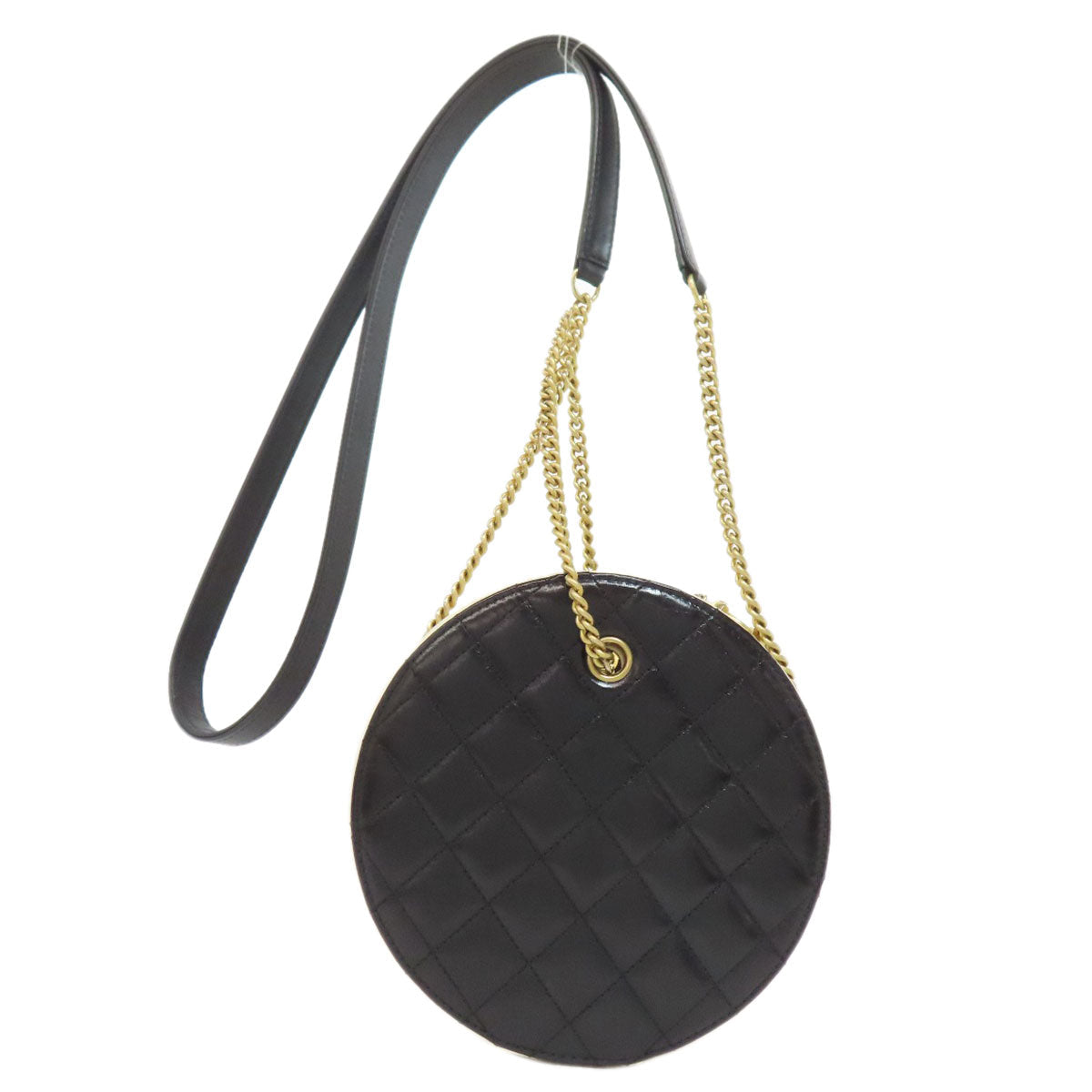 Chanel Calfskin COCO Mark Black Gold Handbag