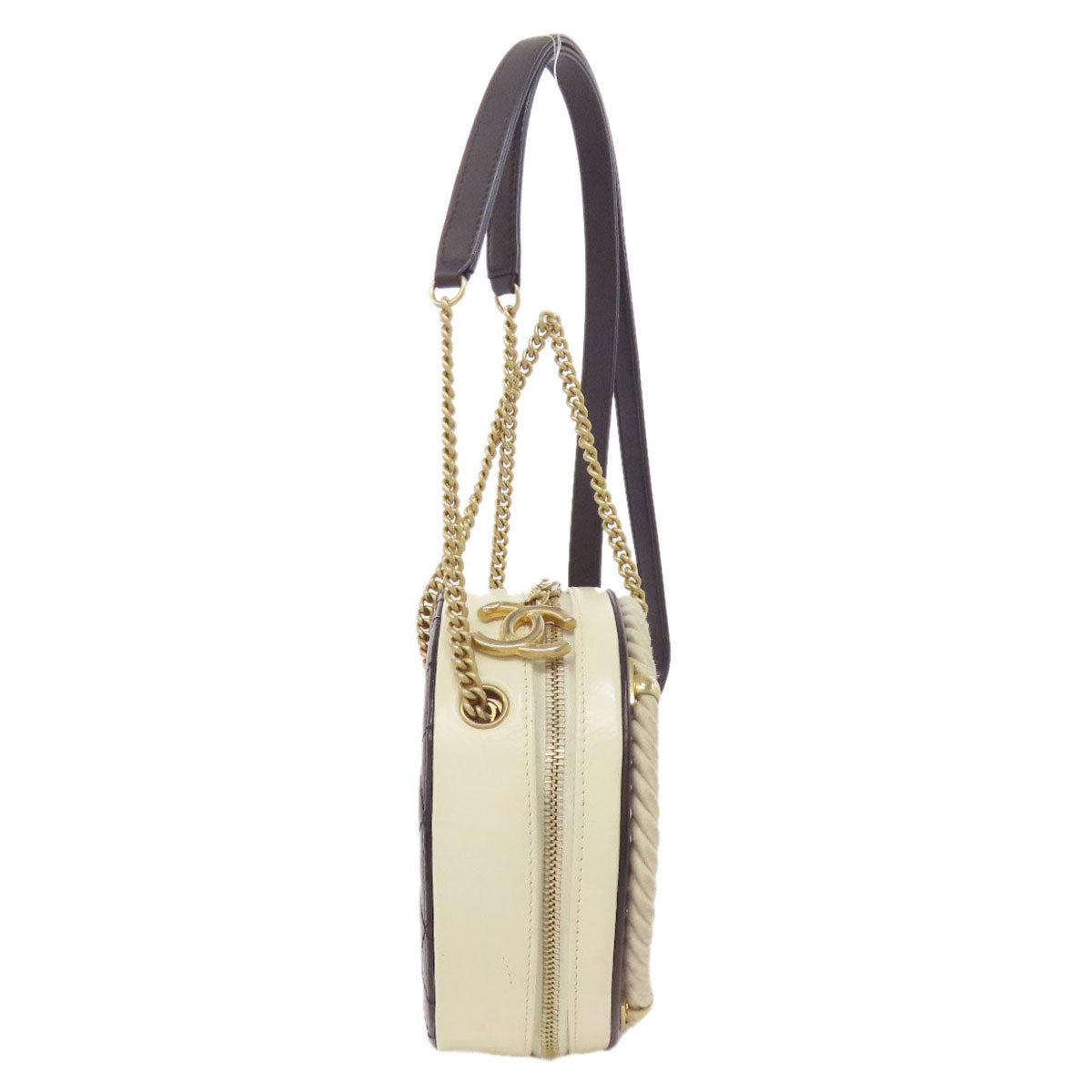 Chanel Calfskin COCO Mark Black Gold Handbag