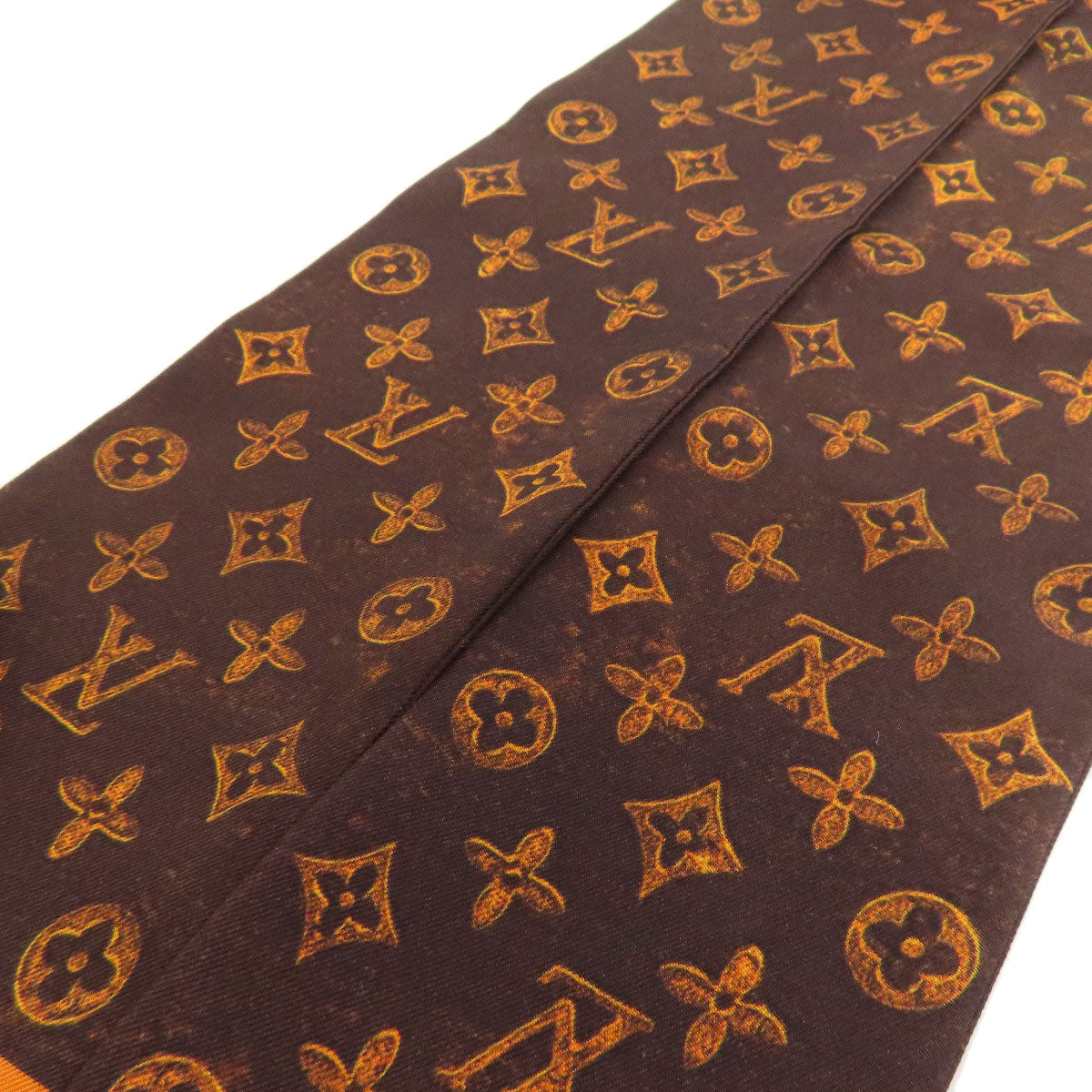 Louis Vuitton scarf silk Bandoo Catgram Brown