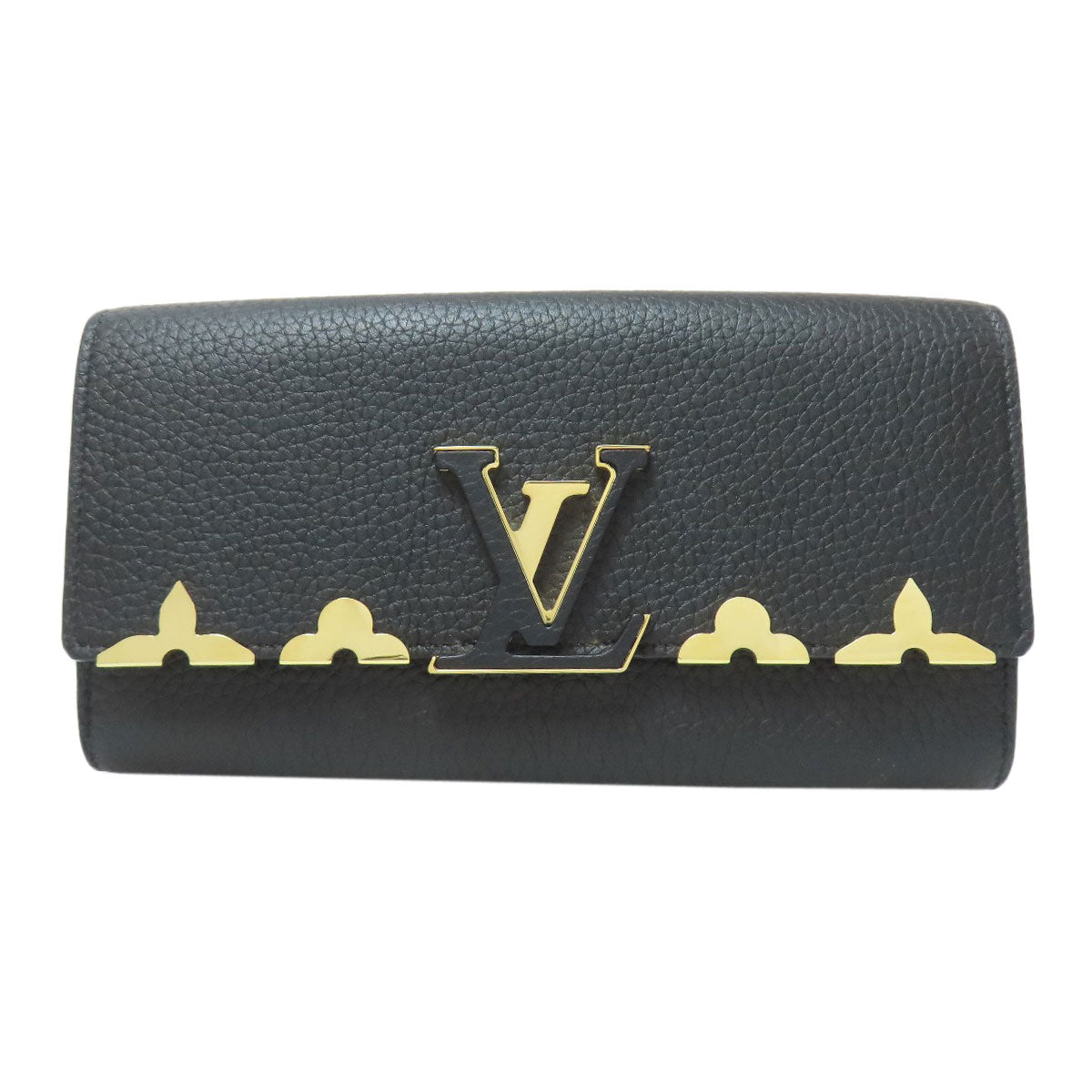 Louis Vuitton Long Purse M64551 Taurillon Clemence Black Wallet Case